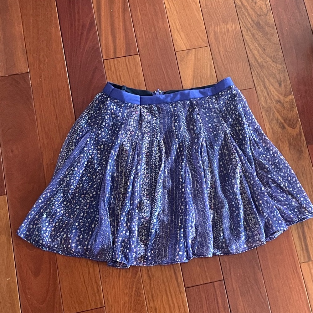 Violet floral flared skirt
